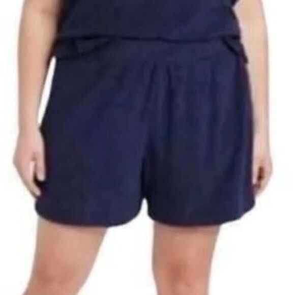 A New Day Women’s  Mid Rise Navy Terrycloth Shorts, Size 3X, NWT - Picture 1 of 11
